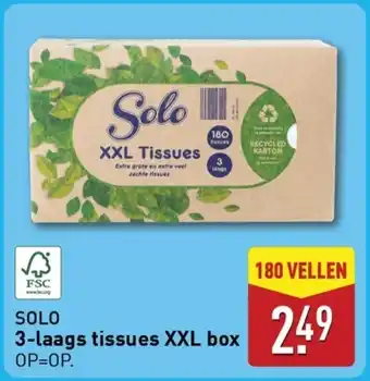 ALDI Solo 3 laags tissues XXL box aanbieding
