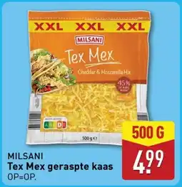 ALDI Milsani Tex Mex geraspte kaas aanbieding