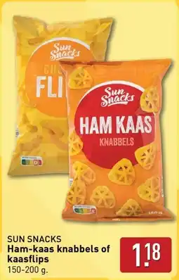ALDI Sun snacks Ham kaas knabbels of kaasflips aanbieding