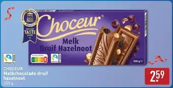 ALDI Choceur Melkchocolade druif hazelnoot aanbieding