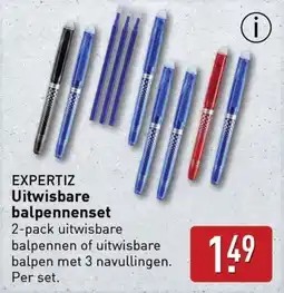 ALDI Expertiz Uitwisbare balpennenset aanbieding