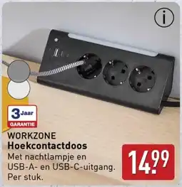 ALDI Workzone Hoekcontactdoos aanbieding