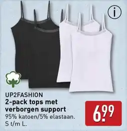 ALDI UP2FASHION 2 pack tops met verborgen support aanbieding