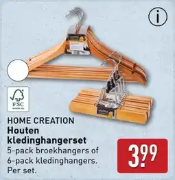 ALDI Home creation houten kledinghangerset aanbieding