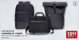 ALDI Live in style Laptoptas of rugzak aanbieding