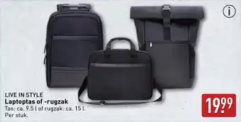 ALDI Live in style Laptoptas of rugzak aanbieding
