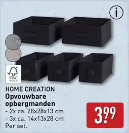 ALDI Home creation Opvouwbare opbergmanden aanbieding