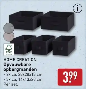 ALDI Home creation Opvouwbare opbergmanden aanbieding
