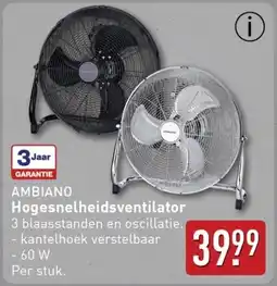 ALDI Ambiano Hogesnelheidsventilator aanbieding