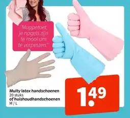 Wibra Multy latex handschoenen of huishoudhandschoenen aanbieding
