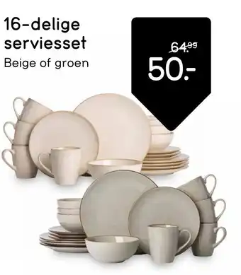 Leen Bakker 16 delige serviesset aanbieding