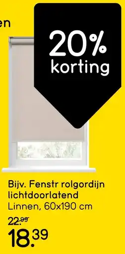 Leen Bakker Fenstr rolgordijn lichtdoorlatend aanbieding