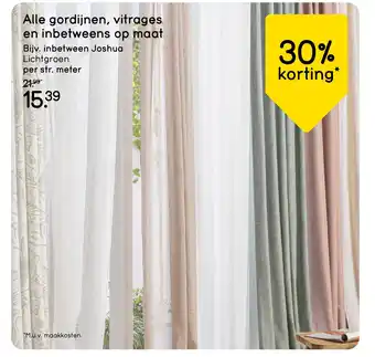 Leen Bakker Alle gordijnen, vitrages en inbetweens op maat aanbieding