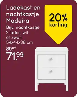 Leen Bakker Ladekast en nachtkastje Madeira aanbieding
