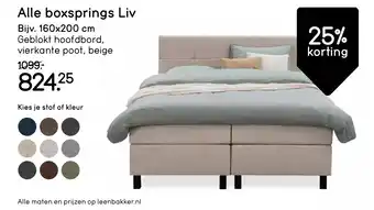 Leen Bakker Alle boxsprings Liv aanbieding