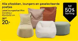 Leen Bakker Alle zitzakken, loungers en geselecteerde poefjes aanbieding
