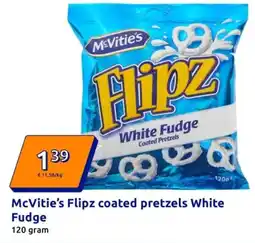 Action McVitie's Flipz coated pretzels White Fudge aanbieding