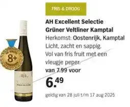 Albert Heijn AH Excellent Selectie Grüner Veltliner Kamptal aanbieding