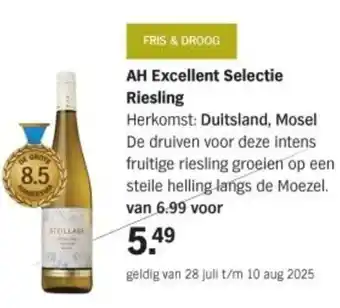 Albert Heijn AH Excellent Selectie Riesling aanbieding