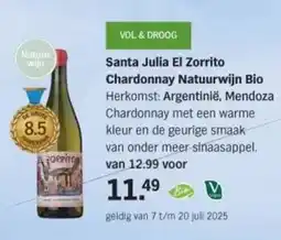 Albert Heijn Santa Julia El Zorrito Chardonnay Natuurwijn aanbieding