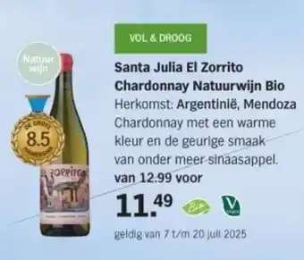 Albert Heijn Santa Julia El Zorrito Chardonnay Natuurwijn aanbieding