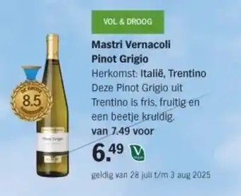 Albert Heijn Mastri Vernacoli Pinot Grigio aanbieding