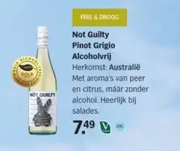 Albert Heijn Not Guilty Pinot Grigio Alcoholvrij aanbieding