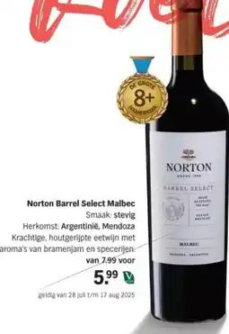 Albert Heijn Norton Barrel Select Malbec aanbieding