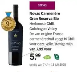 Albert Heijn Novas Carmenère Gran Reserva Bio aanbieding