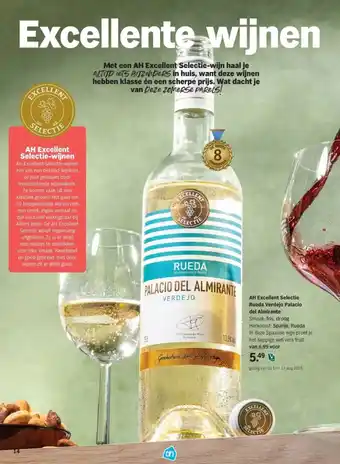 Albert Heijn AH Excellent Selectie Rueda Verdejo Palacio del Almirante aanbieding