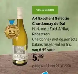 Albert Heijn AH Excellent Selectie Chardonnay de Dal aanbieding