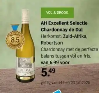 Albert Heijn AH Excellent Selectie Chardonnay de Dal aanbieding
