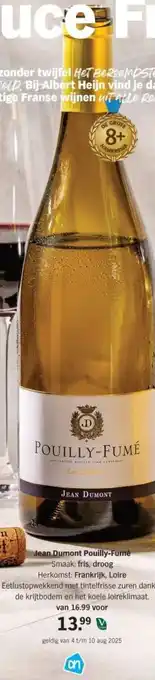 Albert Heijn Jean Dumont Pouilly-Fumé aanbieding