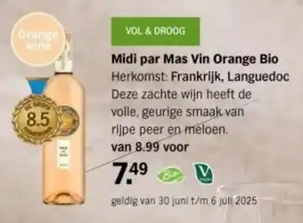 Albert Heijn Midi par Mas Vin Orange Bio aanbieding