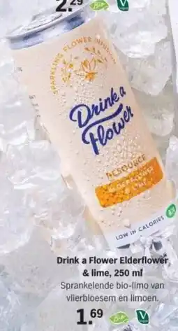 Albert Heijn Drink a Flower Elderflower & lime aanbieding