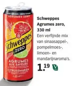 Albert Heijn Schweppes Agrumes zero, aanbieding