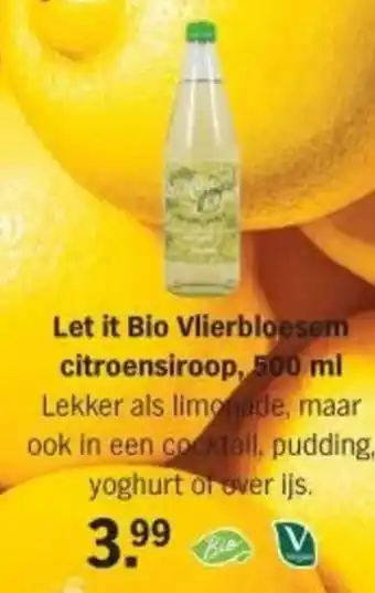 Albert Heijn Let it Bio Vlierbloesem citroensiroop aanbieding