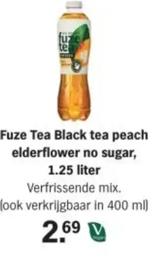Albert Heijn Fuze Tea Black tea peach elderflower no sugar aanbieding
