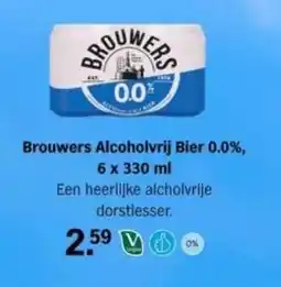 Albert Heijn Brouwers Alcoholvrij Bier 0.0%, aanbieding