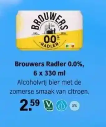 Albert Heijn Brouwers Radler 0.0%, aanbieding