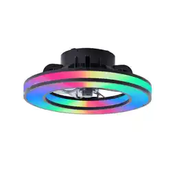 Action Brilliant Mondello plafondlamp met ventilator - zwart aanbieding