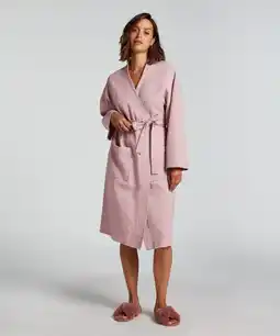 Hunkemoller Hunkemöller Badjas Waffle Paars aanbieding