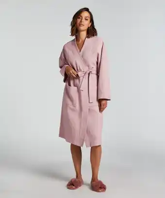 Hunkemoller Hunkemöller Badjas Waffle Paars aanbieding
