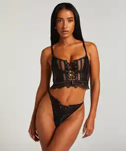 Hunkemoller Hunkemöller CIERRA STRING TR Zwart aanbieding