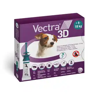 Zooplus 3x1,6ml Vectra 3D für Hunde von 4 bis 10 kg aanbieding