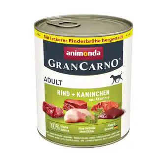 Zooplus Voordeelpakket animonda GranCarno Original Adult 12 x 800 g - Rundvlees + Konijn met Kruiden aanbieding