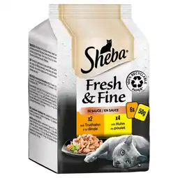 Zooplus 24x50g Fresh & Fine Kip en Kalkoen in Saus Sheba Kattenvoer aanbieding