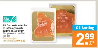 Albert Heijn AH diverse zalm 100gram aanbieding