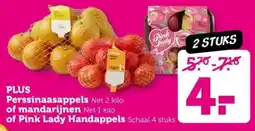 Coop PLUS Perssinaasappels of mandarijnen of Pink Lady Handappels aanbieding
