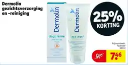 Kruidvat Dermolin gezichtsverzorging en reiniging aanbieding